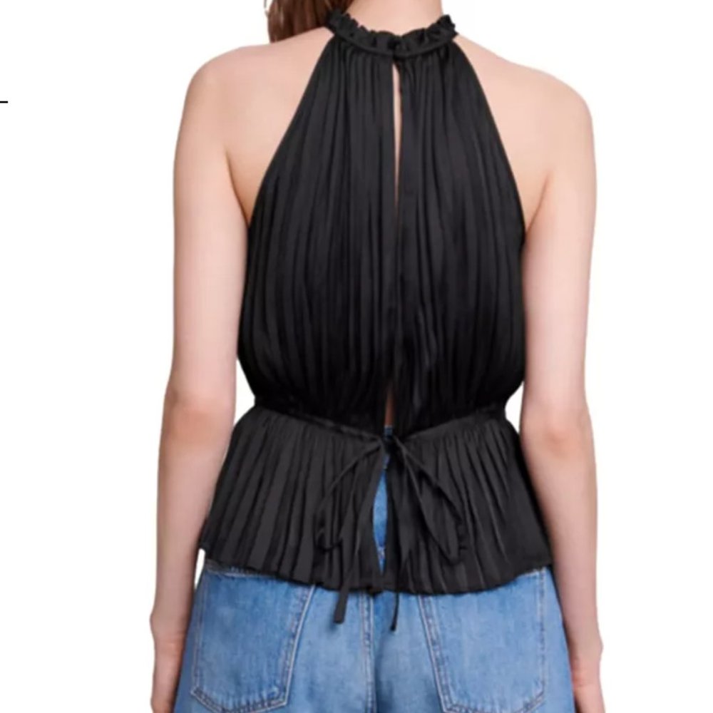 NWT MAJE Leville Pleated Halter Top - Picture 10 of 10
